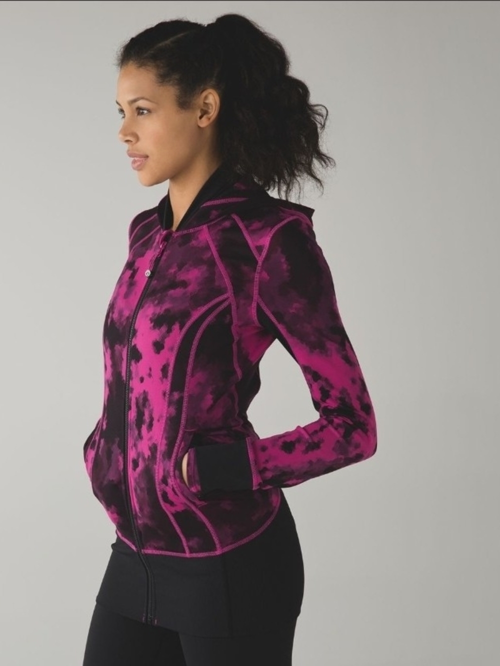 Lululemon Daily Practice Yoga Jacket - Pink & Black